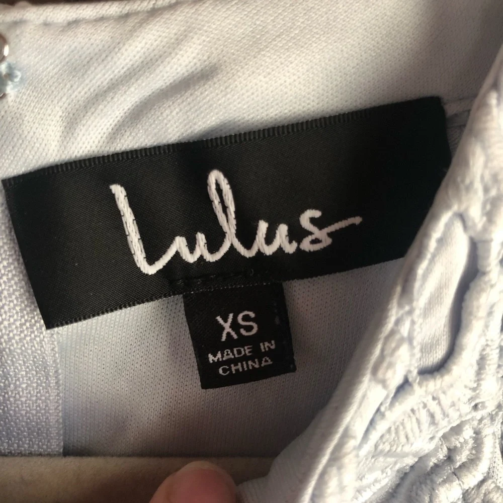 Lulus High Neck Lace Dress Light Blue Size XS - Picture 4 of 5